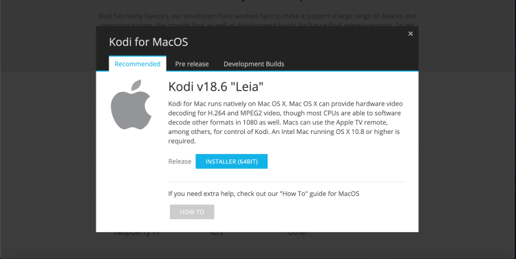 kodi 64 bit for mac os